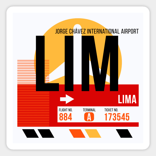 Lima (LIM) Airport // Sunset Baggage Tag Magnet by Now Boarding